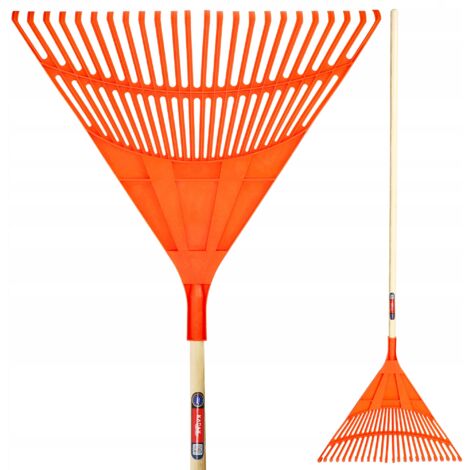KADAX rastrillo para hojas de hierba con mango de madera 180 cm