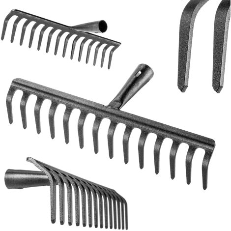 KADAX Râteau à Feuilles Acier 14 Dents Râteau de Jardin Sol Herbe Sans Manche