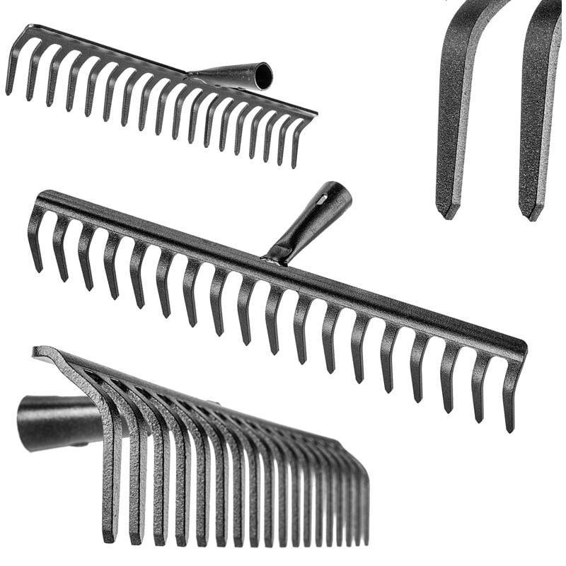 Kadax - Râteau à Feuilles Acier 18 Dents Râteau de Jardin Sol Herbe Sans Manche