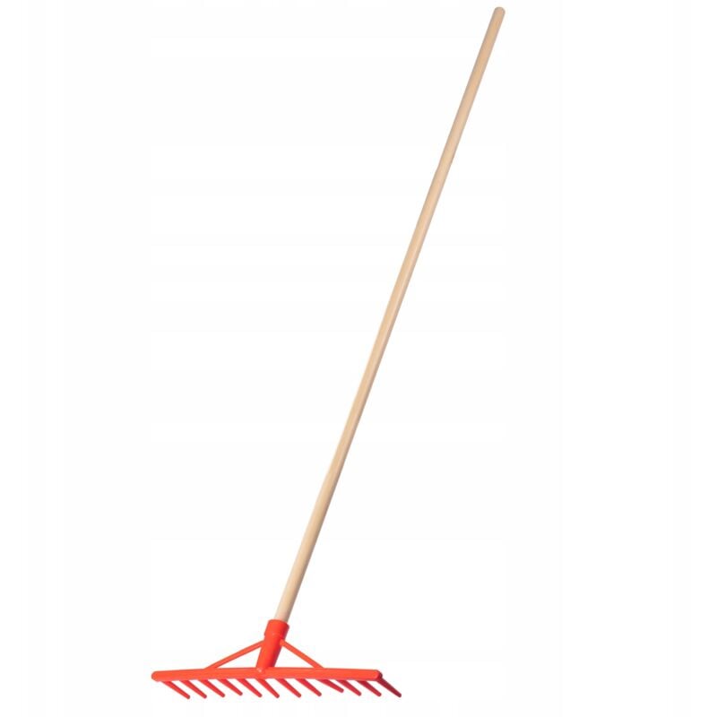 Kadax - Râteau à Foin avec Manche en Bois Long pour Une Récolte Efficace et Confortable, Râteau à Feuilles de Jardin, Outil de Jardinage (Plastique)