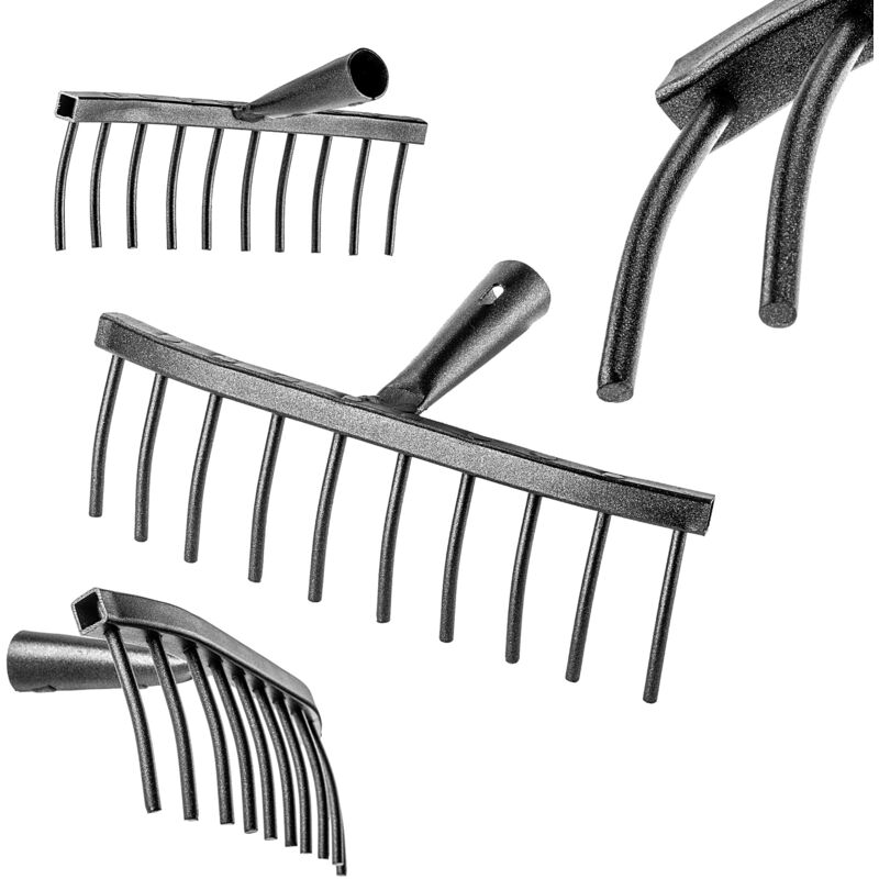 Kadax - Râteau à Pierre Râteau à Sol de Jardin en Acier à 10 Dents sans Manche