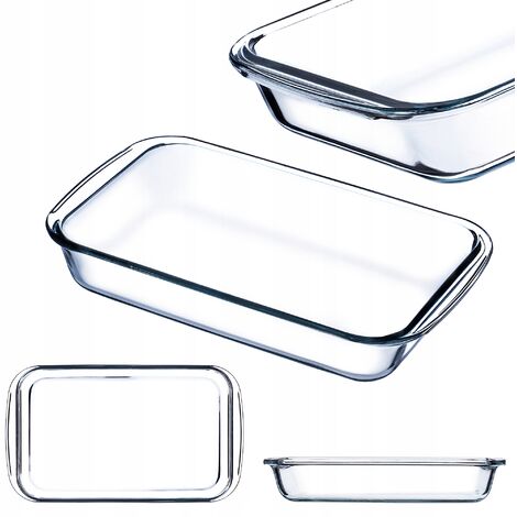 KADAX rechteckige Auflaufform aus Glas, Geschirr zum Braten, Transparent, 1L