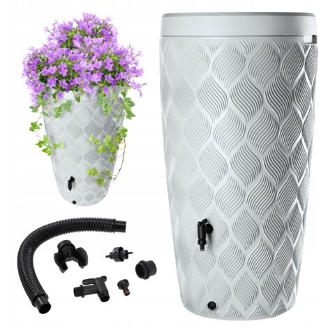 KADAX Regenwassertank 240L Wasserfass-Container mit Hahn Blumentopf Groß