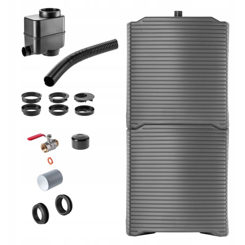 Réservoir de Pluie 250L Baril de Pluie en Plastique Ensemble Modulaire - Kadax