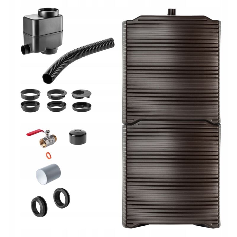 Réservoir de Pluie 250L Baril de Pluie en Plastique Ensemble Modulaire - Kadax