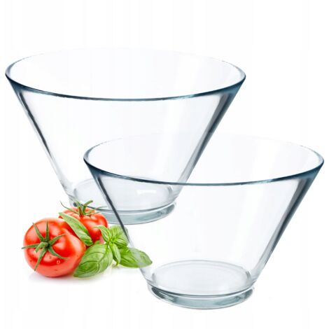 KADAX Salatschüssel, 16,6cm Schüssel aus Bleifreiem Glas, 2 x 17cm