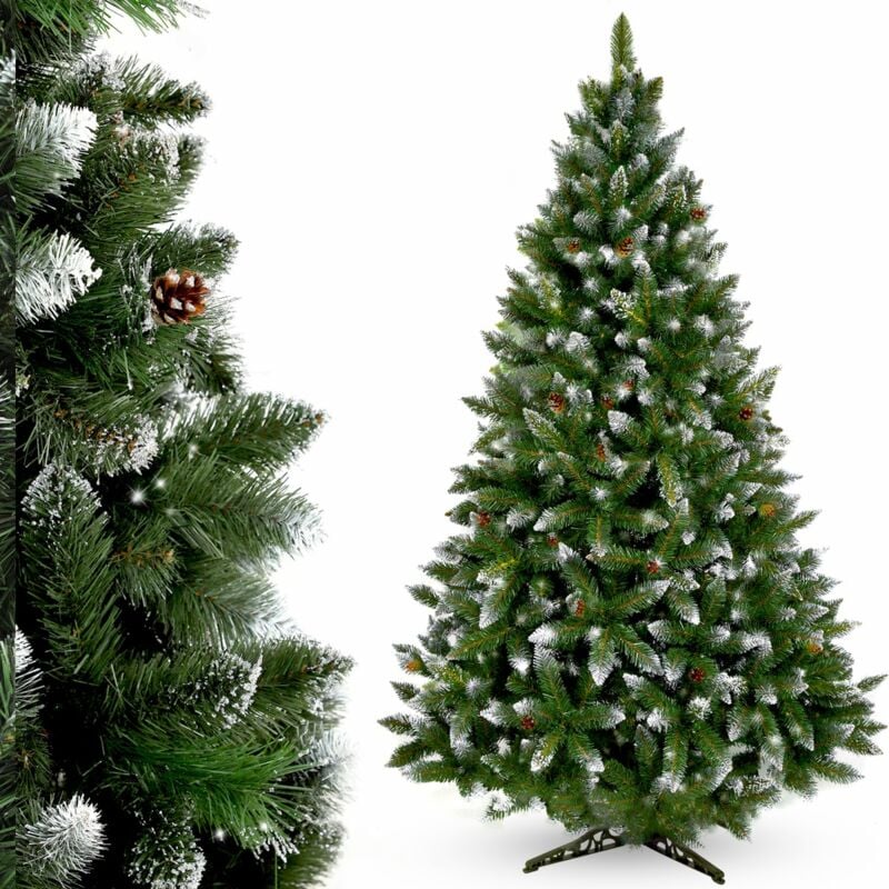 Kadax - Sapin de Noël artificiel Diamond, enneigé, 220 cm, épaisseur