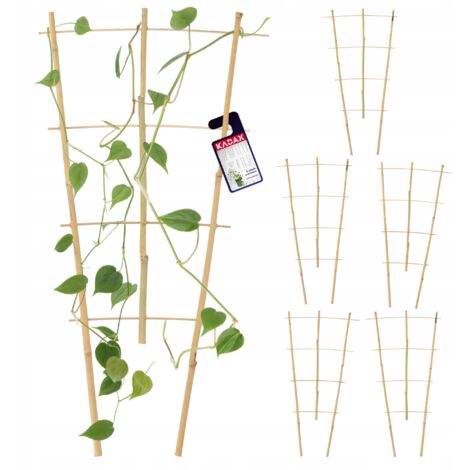 KADAX Scaletta di supporto per pergola in bambù 60 cm 5 pz
