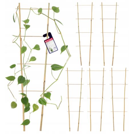 KADAX Scaletta di supporto per pergola in bambù 60 cm 5 pz