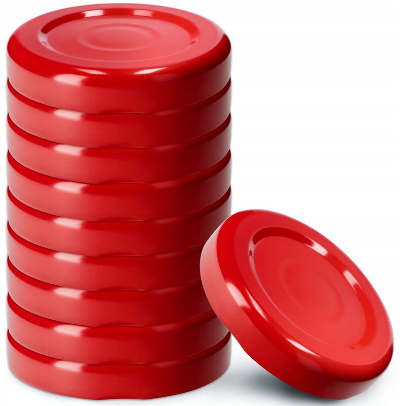 Kadax Schraubdeckel Fi43 Mm, Aus Metall, Für Einmachgläser, 10 Stück, Rot