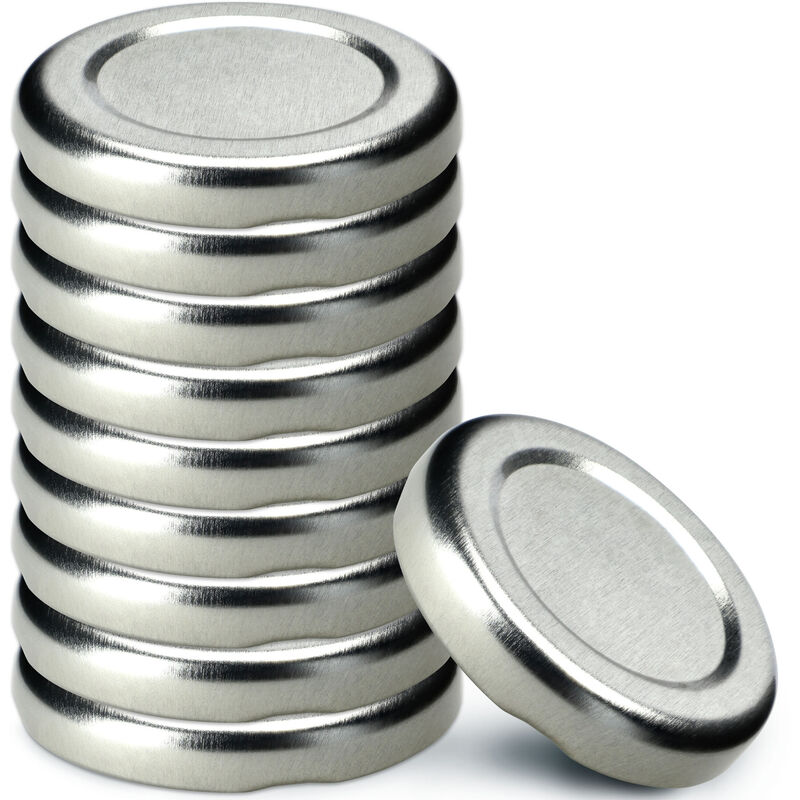 Schraubdeckel Fi43 Mm, Aus Metall, Für Einmachgläser, 10 Stück, Silber - Kadax