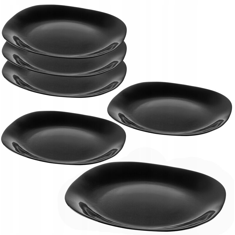 Kadax Schwarze Speiseteller, Spülmaschinengee Teller-set, Essteller Aus Verstärktem Glas, Modernes G