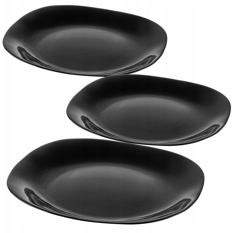 Kadax Schwarze Speiseteller, Spülmaschinengee Teller-set, Essteller Aus Verstärktem Glas, Modernes G