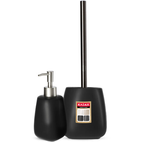 KADAX Set da bagno Dispenser per spazzole Nero