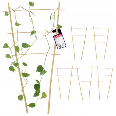 KADAX Set di 5 scale in bambù, a forma di V, altezza: 44,5 cm, doppie