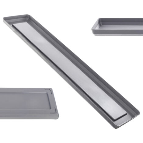 KADAX Soporte para macetas, bandeja rectangular de 53,5 cm, plástico antracita