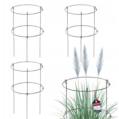 KADAX Soporte para Plantas de Flores Anillo de jardín de 90 cm Soporte de Acero 3 Piezas
