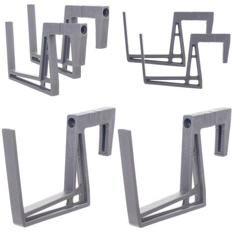 KADAX Staffe per fioriera da balcone in plastica, confezione da 2, senza foratura, ganci e staffe regolabili per fioriera, balcone, antracite