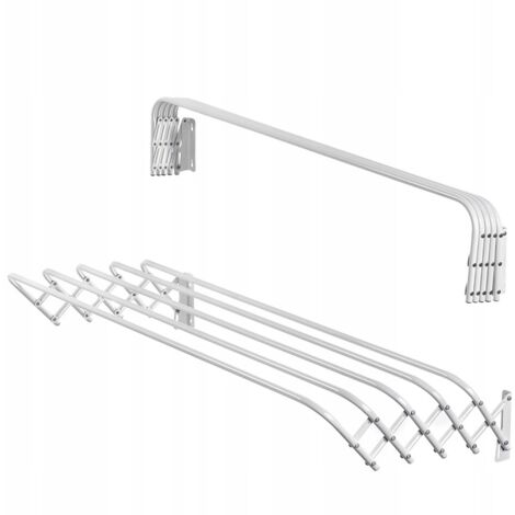 KADAX Stendibiancheria Pieghevole per Bagno, Salvaspazio, Metallo, Parete a Fisarmonica Espandibile, Appendiabiti per Interni (100 cm)