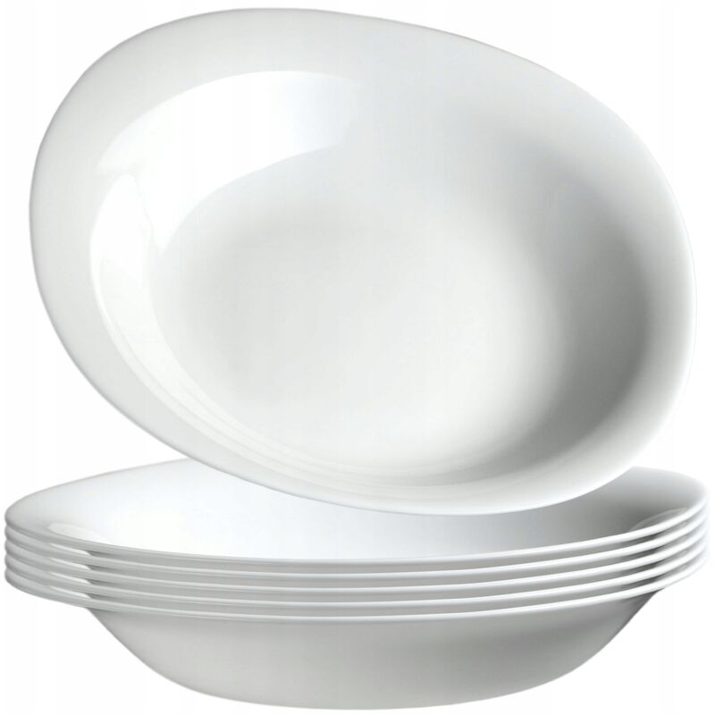 Suppenteller, Suppenschüssel Aus Gehärtetem Glas, Weiß, 23 Cm, 6 Stück - Kadax