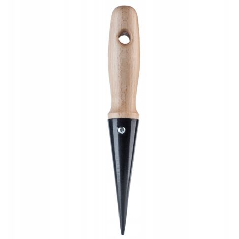 KADAX Supporto per piantare in metallo con comodo manico in legno, pianta a bulbo, pala per piante, lunghezza: 24 cm, nero