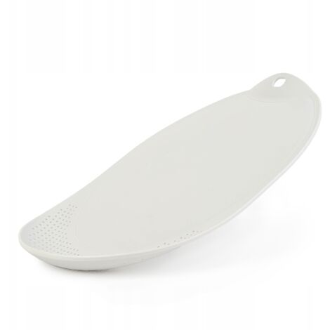 KADAX Tabla de Cortar con Escurridor con Mango de Plástico Blanco 25x38cm