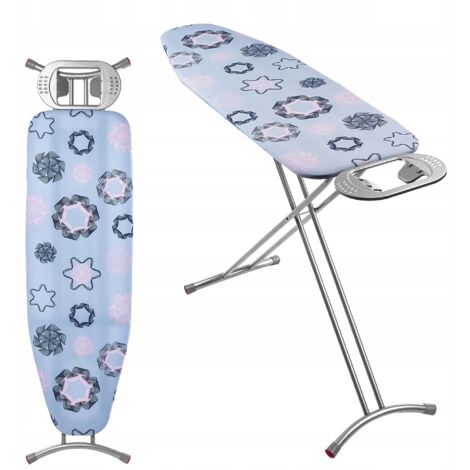 KADAX Tabla de Planchar Plegable 120 x 38 cm, Tabla de Planchar Ergonómica con Funda de Algodón y Pies Regulables para un Planchado Eficiente (Azul)