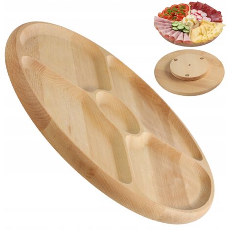 KADAX Tabla Giratoria para Servir Aperitivos 4 Compartimentos