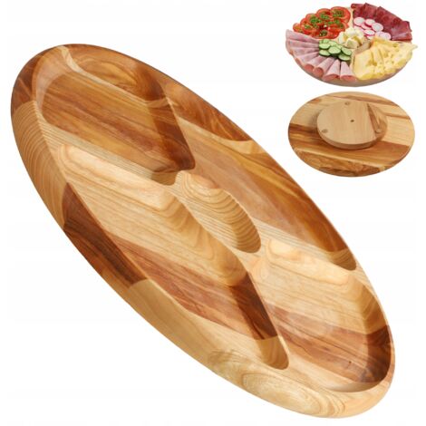 KADAX Tabla Giratoria para Servir Aperitivos 4 Compartimentos