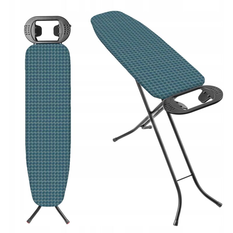 Table à Repasser 110 x 30 cm, Planche Pliable avec Housse en Coton, Support pour Fer, Pieds Antidérapants et Hauteur Réglable (Bleu) - Kadax