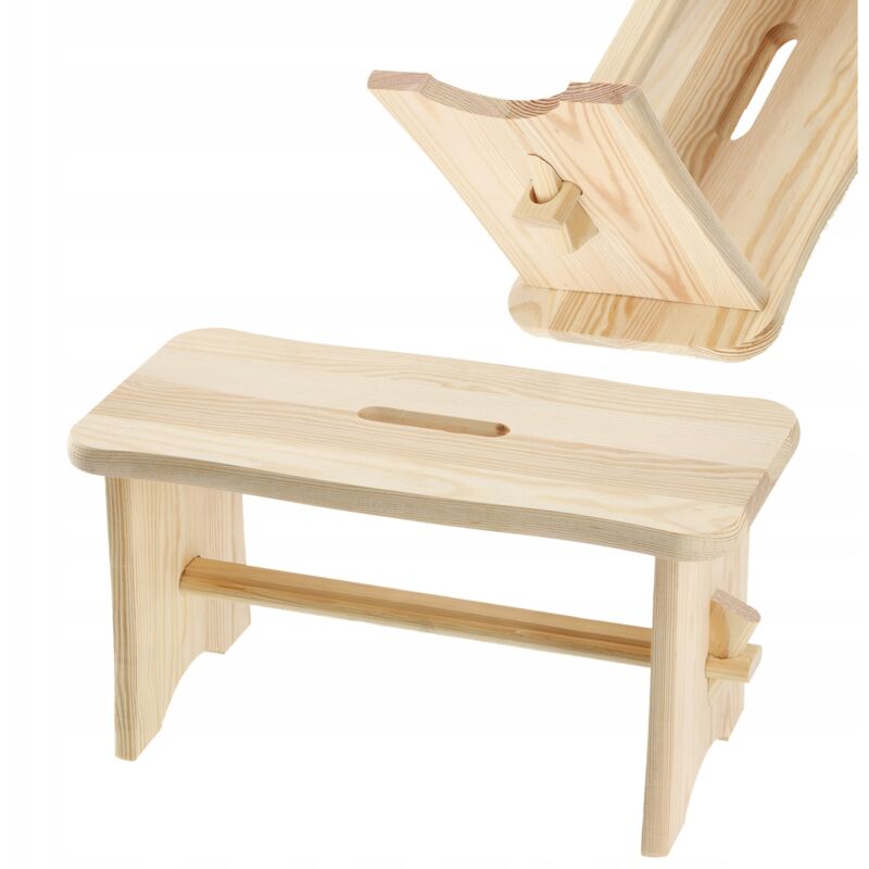 KADAX Tabouret en Bois pour Enfants, Petite Chaise pour Ajouter Une Touche de Charme Rustique à Votre Décoration Intérieure (Rectangulaire)