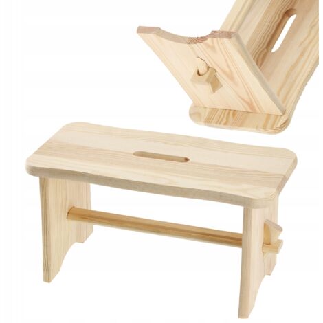KADAX Taburete infantil de madera, silla pequeña para añadir un toque de encanto rústico a la decoración de tu hogar (Rectangular)