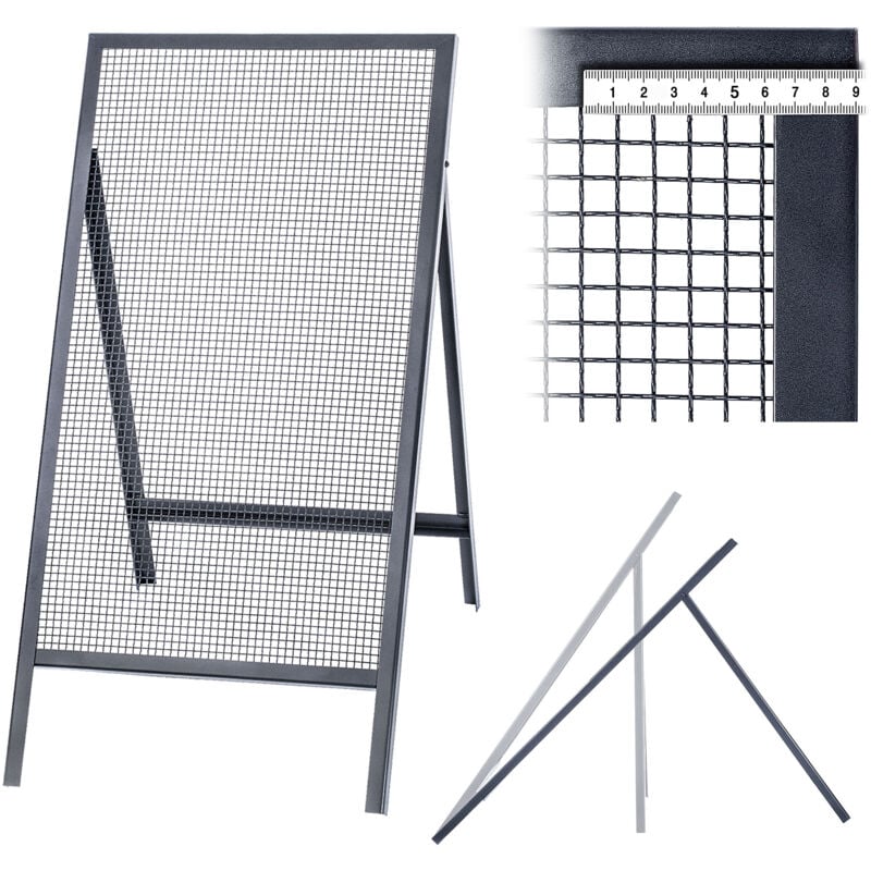 Tamis de Construction pour Sable, Terre Sable, Maçonnerie 120x60cm Gravier Maille 10mm - Kadax