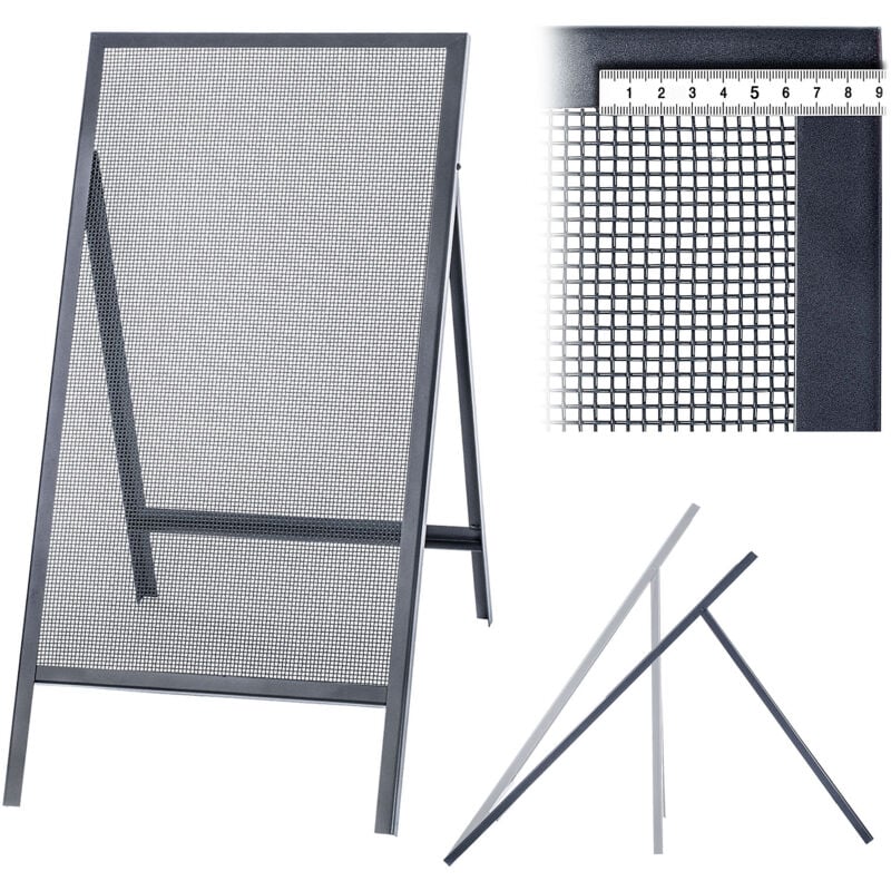 Tamis de Construction pour Sable, Terre Sable, Maçonnerie 120x60cm Gravier Maille 4mm - Kadax