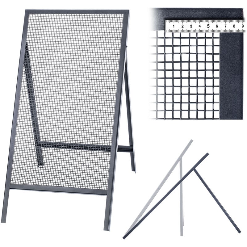 Tamis de Construction pour Sable, Terre Sable, Maçonnerie 120x60cm Gravier Maille 8mm - Kadax