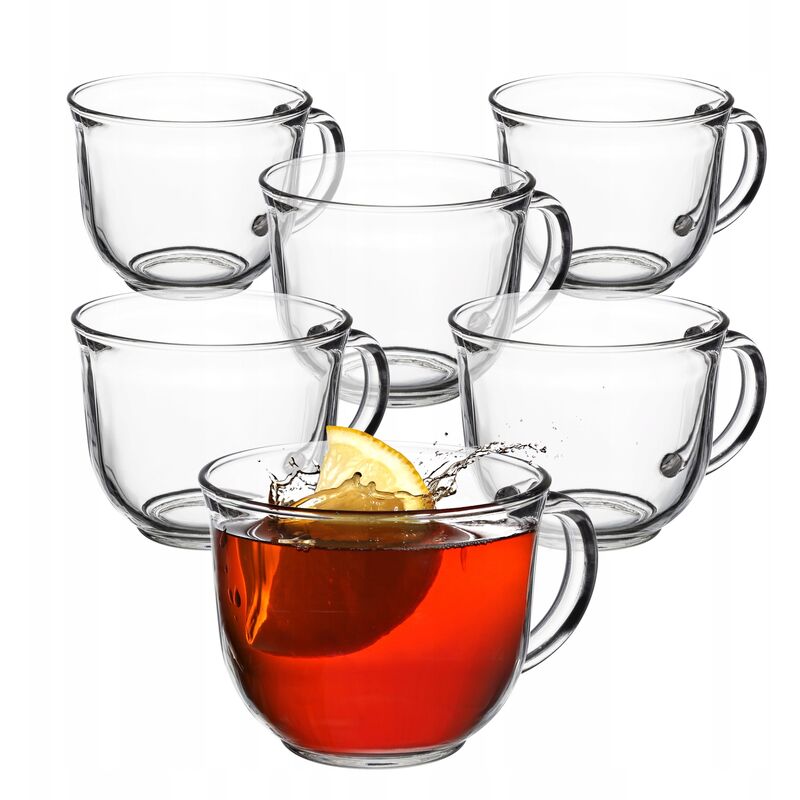 Teegläser Mit Henkel, 480 Ml Glastassen-set, 480 Ml, 6 Stück - Kadax