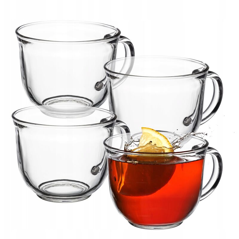 Teegläser Mit Henkel, 480 Ml Glastassen-set, 4 Stück - Kadax