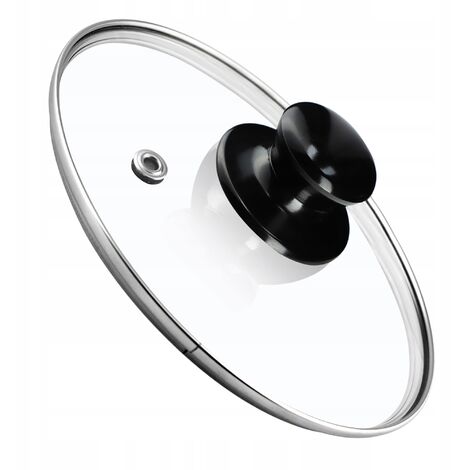 KADAX Topfdeckel, Universaldeckel aus Glas mit glänzend schwarz griff, 16 cm