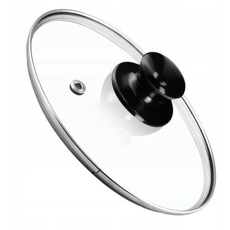 KADAX Topfdeckel, Universaldeckel aus Glas mit glänzend schwarz griff, 20 cm