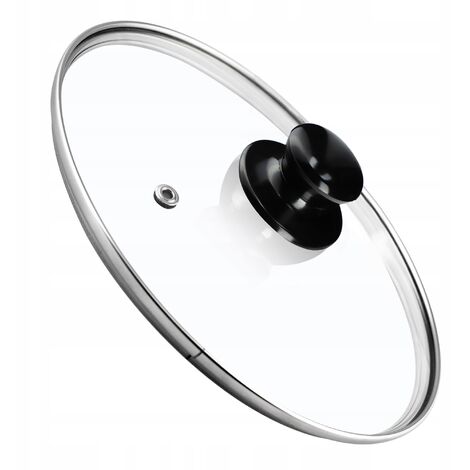 KADAX Topfdeckel, Universaldeckel aus Glas mit glänzend schwarz griff, 30 cm