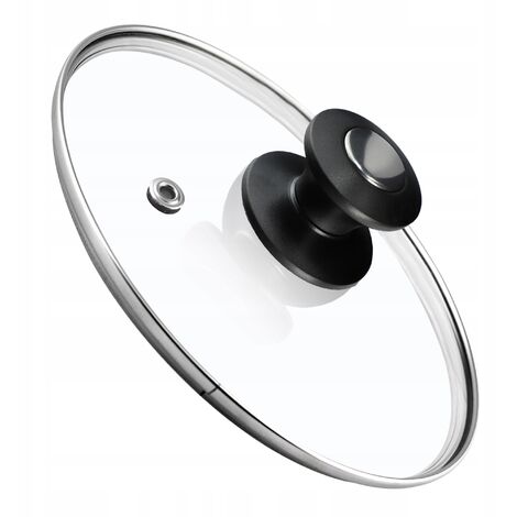 KADAX Topfdeckel, Universaldeckel aus Glas mit Schwarz und Silber Griff, 18 cm