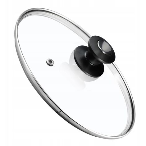 KADAX Topfdeckel, Universaldeckel aus Glas mit Schwarz und Silber Griff, 30 cm