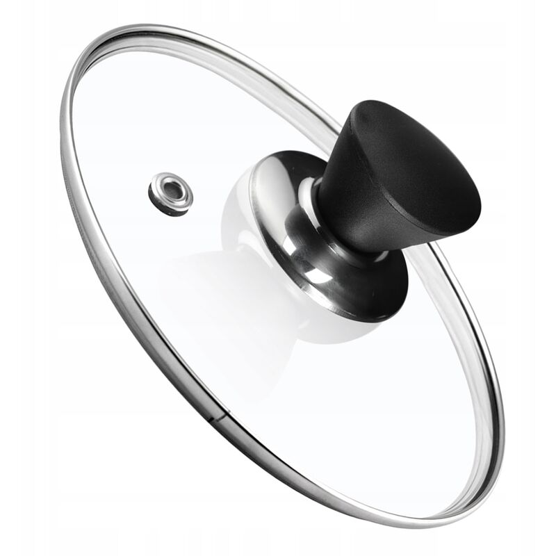 Kadax - Topfdeckel, Universaldeckel Aus Glas Mit Schwarzmatt Griff, Deckel, 14 Cm