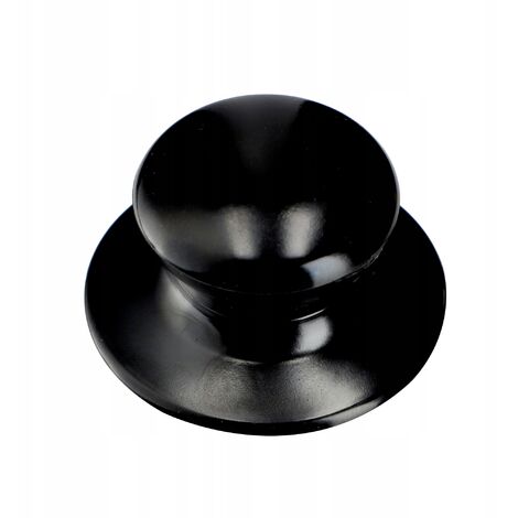 KADAX Topfdeckelgriff, aus Kunststoff und Edelstahl, 1 Stück, Schwarz Glänz