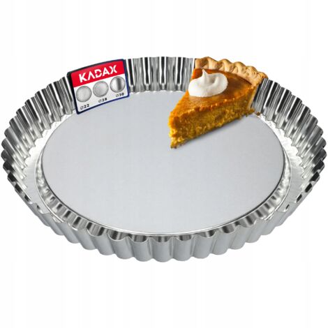 KADAX Tortiera, tortiera in lamiera zincata e antiaderente, in 3 dimensioni, tortiera di frutta, rotonda (diametro 30 cm, argento)