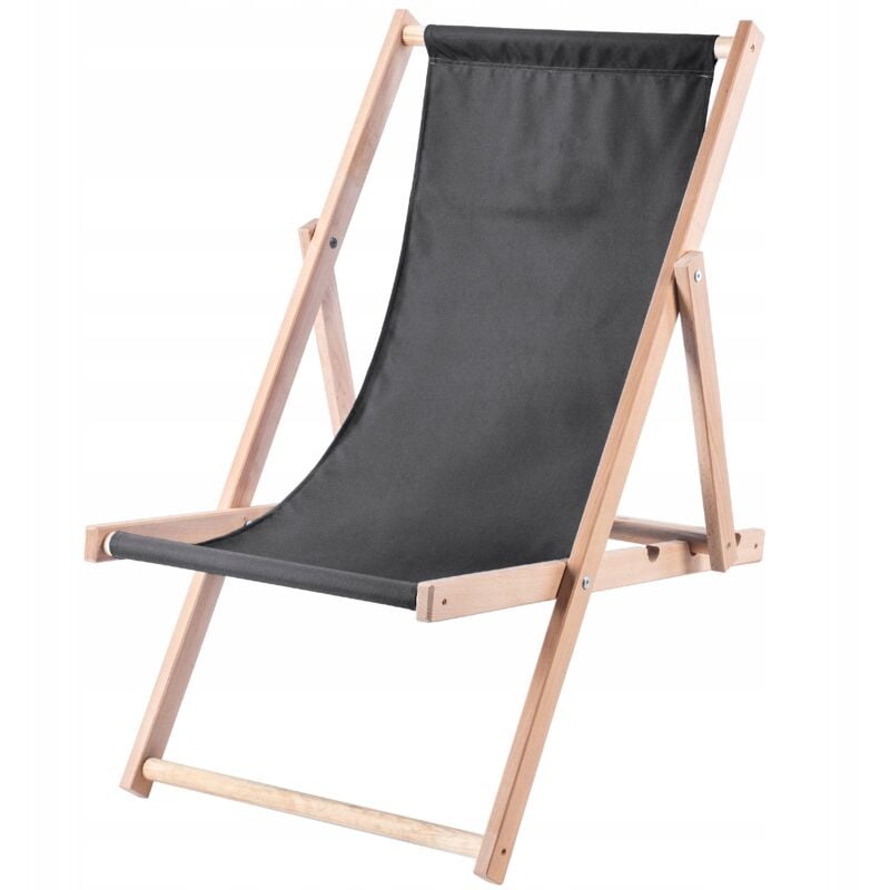 Transat de jardin et de plage en bois, transats pliants en graphite, fabricant polonais - Kadax