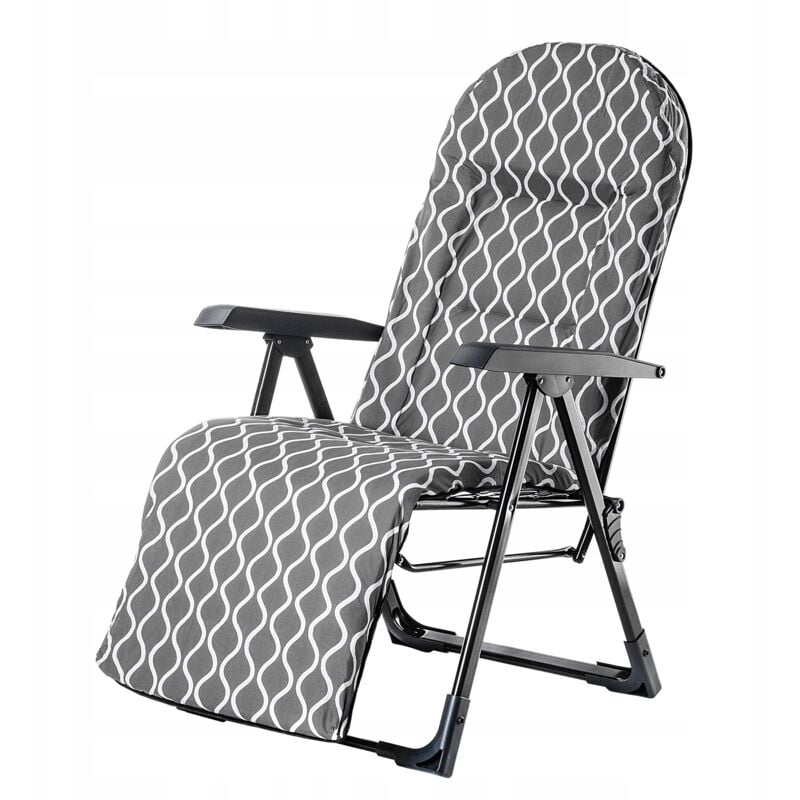 Transat Fauteuil de Jardin Pliable Chaise Longue de Plage Coussin Repose-Pieds Confortable - Kadax