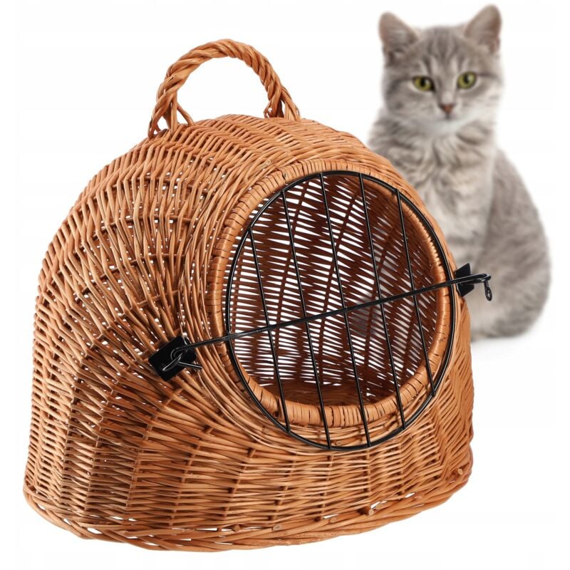 Kadax - Transporteur Osier pour Chiens et Chats, Panier 42cm