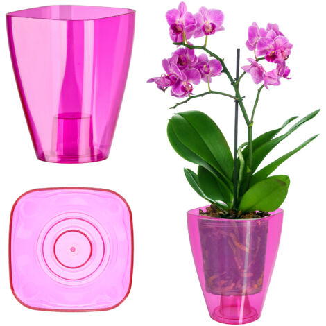 KADAX Vaso da Fiori, Vaso da Fiori Sottile Semplice Orchidea Margherita per Cucina e Soggiorno (Diametro 9 cm, Rettangolare, Rosa)