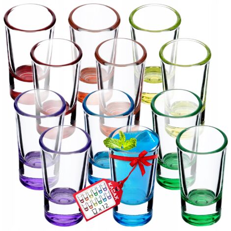 KADAX Vaso para Chupitos de Vodka 28 ml Colorido 12uds